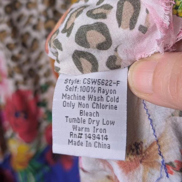 Johnny Was Fleur Kaftan Dress Flowy All Over Print Beach Fun Spring Coverup - Picture 5 of 8